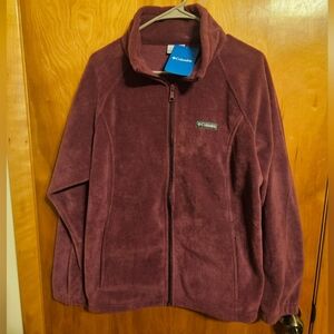 Columbia Women's Benton Springs Full-Zip Fleece Jacket Purple/Maroon Size 1X